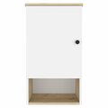 Gfancy Fixtures 16 in. Wall Mounted Cabinet with Three Shelves, Light Oak & White GF3669052